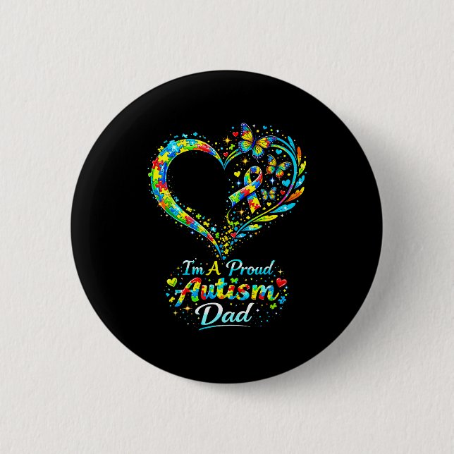 Ich bin ein stolzer Autism Vater Autism Bewusstsei Button (Vorderseite)