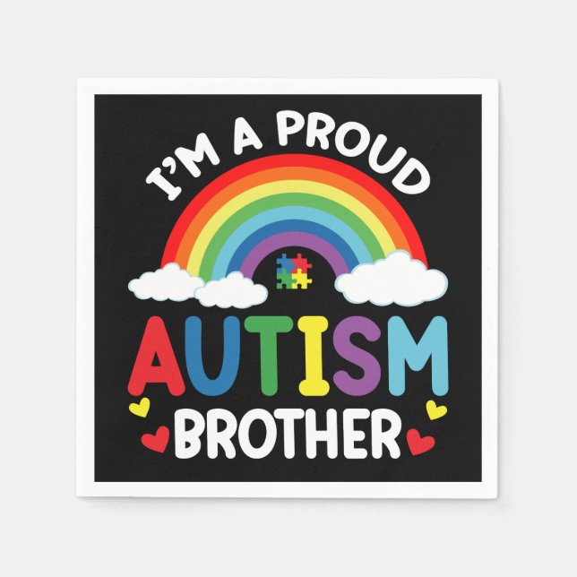 Ich bin ein stolzer Autismus Bruder Autismus Bewus Serviette (Vorderseite)