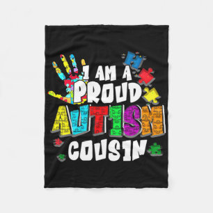 Ich bin ein stolzer Autismus-Cousin Autismus-Bewus Fleecedecke