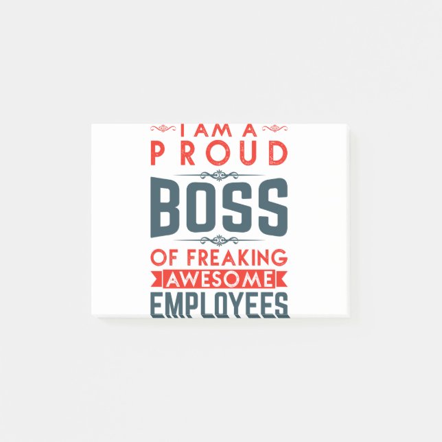 Ich bin ein stolzer Boss, Phantastische Mitarbeite Post-it Klebezettel (Vorderseite)