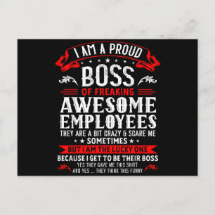 Ich bin ein stolzer Chef von großartigen Mitarbeit Postkarte