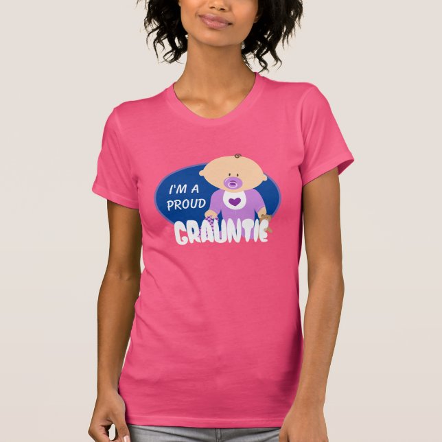 "Ich bin ein stolzer Grauntie" mit Niedlich Baby i T-Shirt (Vorderseite)