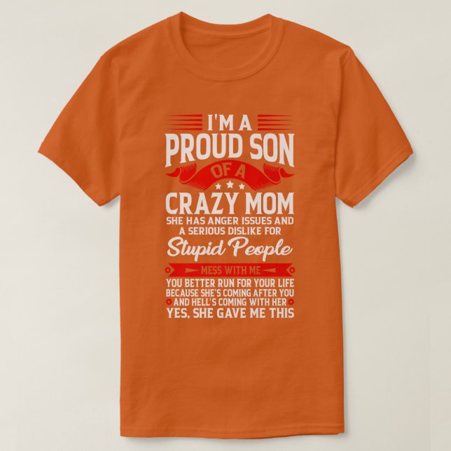 Ich bin ein stolzer Sohn einer Mama Funny Mama Spr T-Shirt (Design vorne)