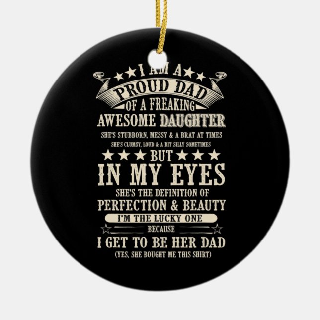 Ich bin ein stolzer Vater, Phantastische Tochter z Keramik Ornament (Vorne)