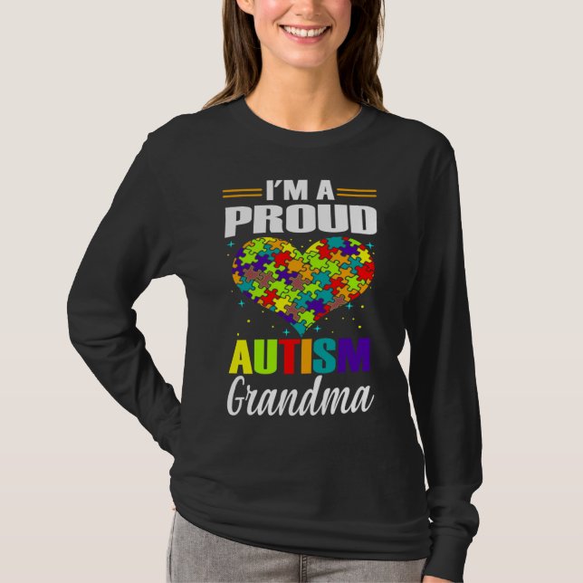 Ich bin ein stolzes Autismus-Oma-Autismus-Bewussts T-Shirt (Vorderseite)