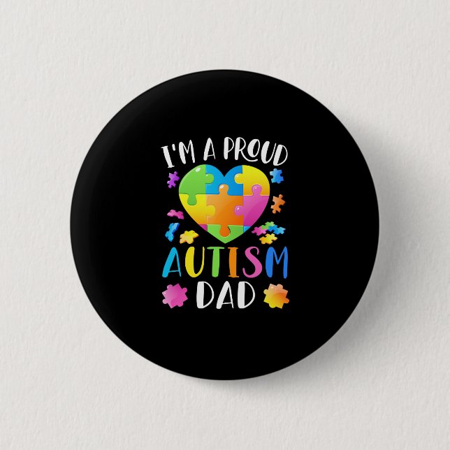 Ich bin ein stolzes Autismus-Vater Autismus-Bewuss Button (Vorderseite)