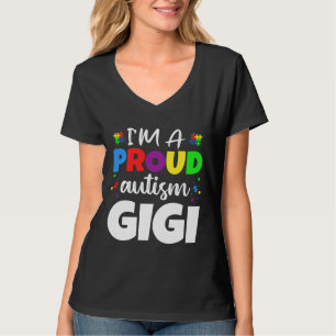 Ich bin ein stolzes Gigi Autismus-Bewusstsein Herz T-Shirt