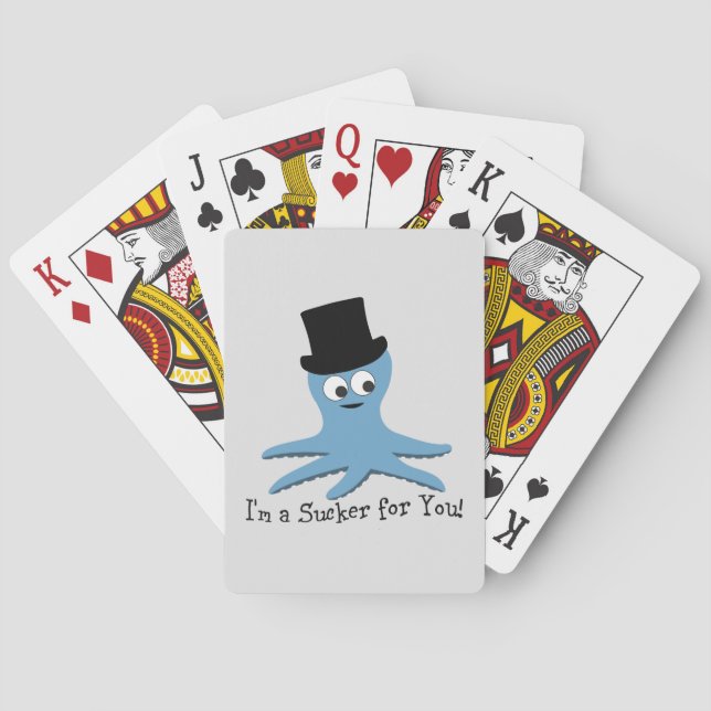 Ich bin ein Sucker für dich! Blauer Kraken Spielkarten (Rückseite)