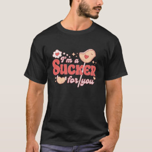 Ich bin ein Sucker für Sie Herz Candy Retro Groovy T-Shirt