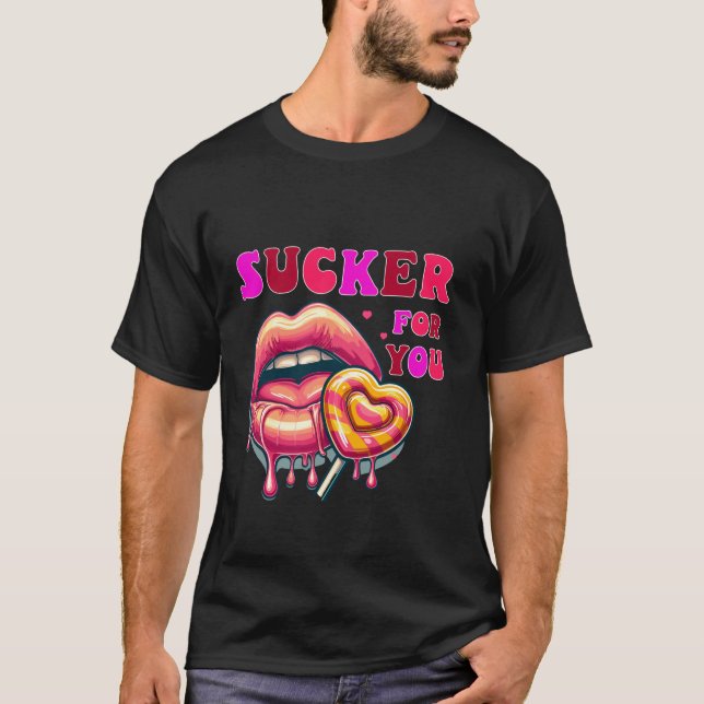 Ich bin ein Sucker für Sie Süßes Herz Liebe glückl T-Shirt (Vorderseite)