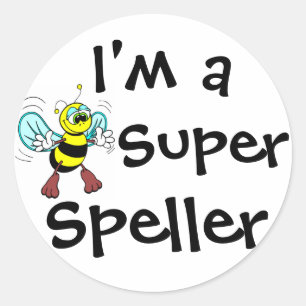 Ich bin ein Super Speller Runder Aufkleber