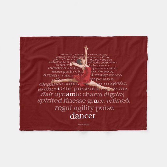Ich bin ein Tänzer Fleecedecke (Vorderseite (Horizontal))