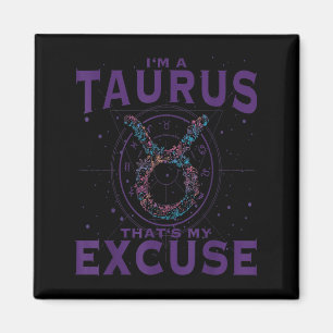 Ich bin ein Taurus Zodiac Sign Graphic Art Bull Ho Magnet