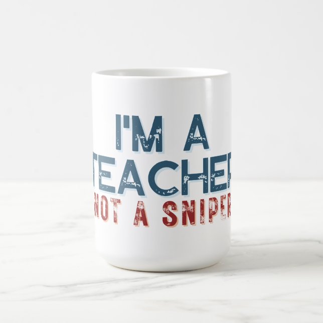 Ich bin ein Teacher Gun Reform Grunge Stil Kaffeetasse (Mittel)