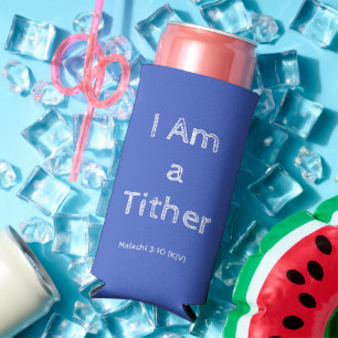 Ich bin ein Tither - Affirmation Zitat - Blau und Selters Dosenkühler