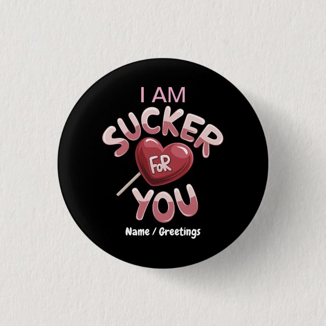 Ich bin ein Trottel für dich, grooviger Valentinst Button (Vorderseite)