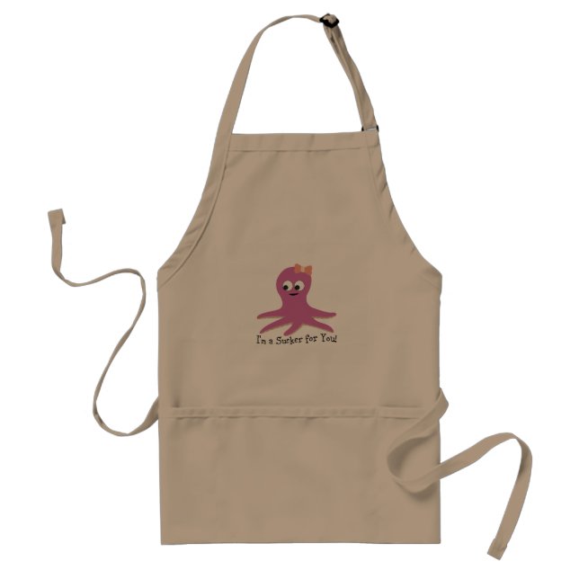 Ich bin ein Trottel für dich! Rosa Krake Schürze (Vorne)