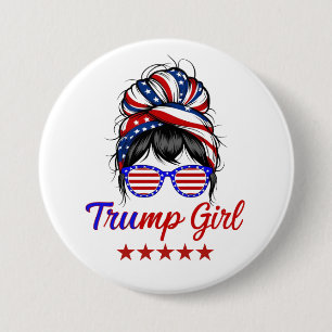 Ich bin ein Trump-Mädchen, Messy Bun Election 2024 Button