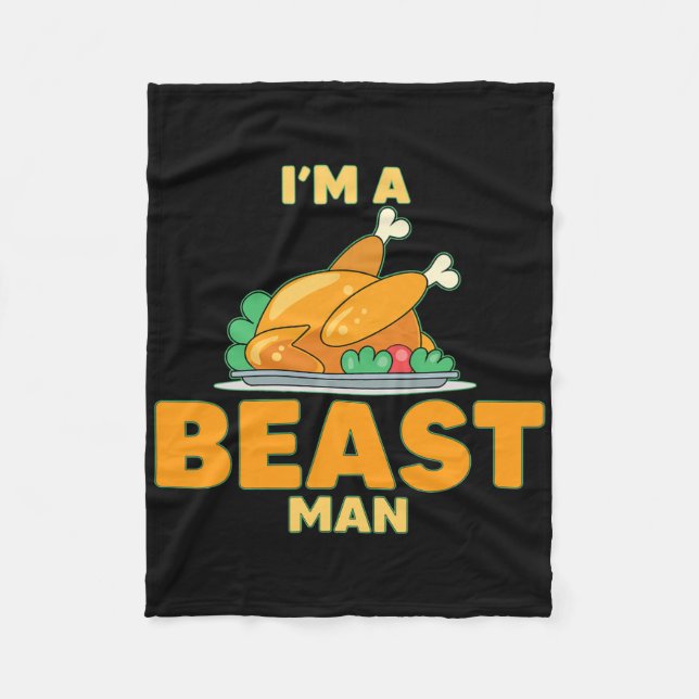 Ich bin ein Truthahn-Mann Lustiges Thanksgiving  Fleecedecke (Vorderseite)