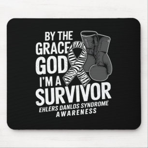 Ich bin ein Überlebender Boxhandschuh Zebra Ribbon Mousepad
