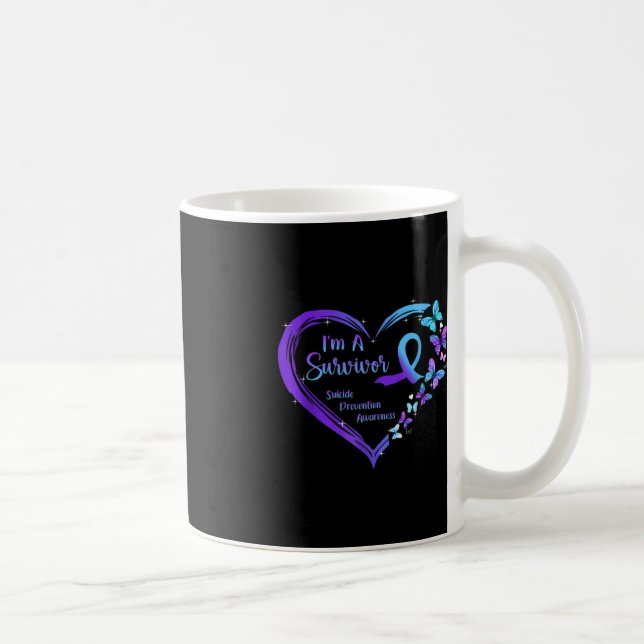 Ich bin ein Überlebender der Schmetterlingsherz Su Kaffeetasse (Rechts)