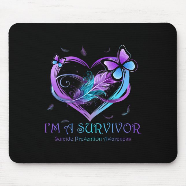 Ich bin ein Überlebender der Schmetterlingsherz Su Mousepad (Vorne)