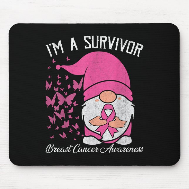 Ich bin ein Überlebender des rosa Ribbon Brustkreb Mousepad (Vorne)