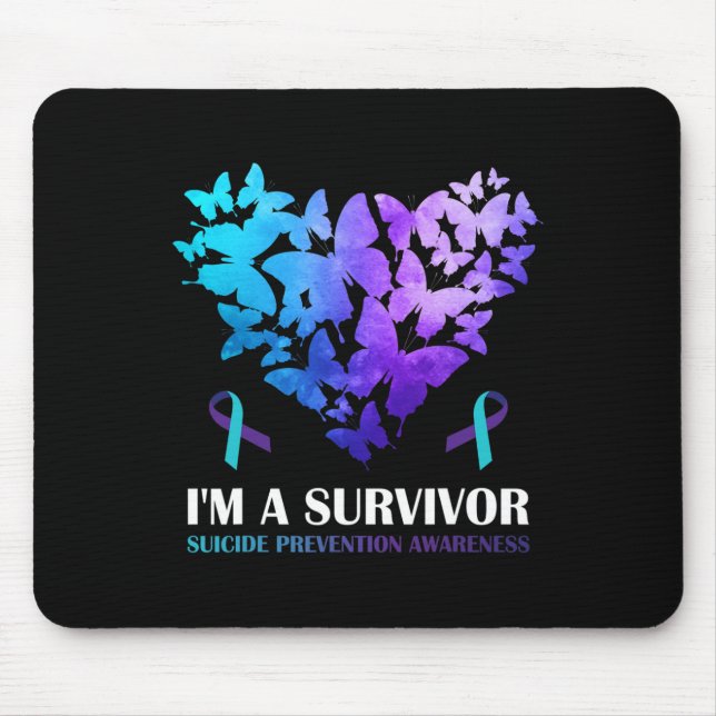 Ich bin ein Überlebender des Suizidpräventionsbutt Mousepad (Vorne)