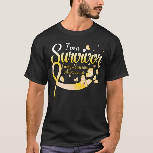 Ich bin ein Überlebender Ewings Sarcoma-Butterfly T-Shirt (Vorderseite)