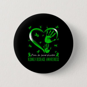 Ich bin ein Überlebender Herz grüne Schleife mit H Button