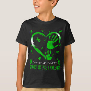 Ich bin ein Überlebender Herz Grüne Schleife Mit H T-Shirt