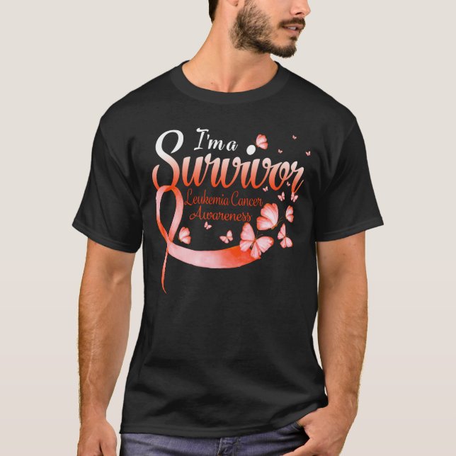 Ich bin ein Überlebender Leukämie Krebs-Bewusstsei T-Shirt (Vorderseite)