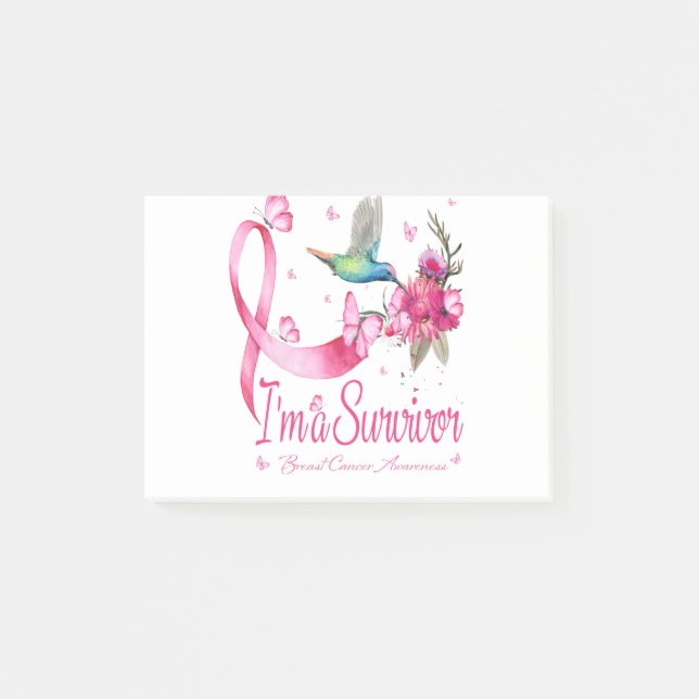 Ich bin ein Überlebender von Hummingbird Ribbon Br Post-it Klebezettel (Vorderseite)