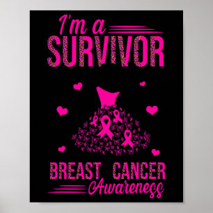 Ich bin ein Überlebender von Rosa Ribbon Frauen Br Poster