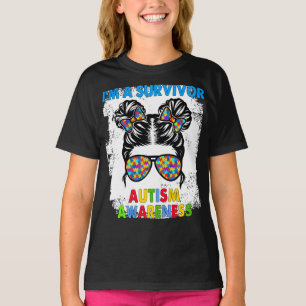 Ich bin ein überlebendes Autismus-Bewusstsein Mess T-Shirt