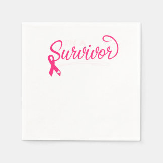 Ich bin ein überlebendes Brustkrebsbewusstsein Serviette