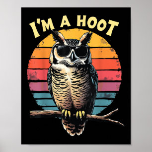 Ich bin ein Uhu Sarcastic Saying Eule Vogel Retro Poster
