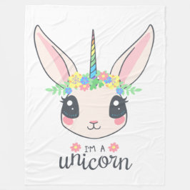 Ich bin ein Unicorn Bunny (Niedliche Kunst für Mäd Fleecedecke