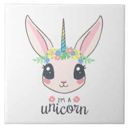 Ich bin ein Unicorn Bunny (Niedliche Kunst für Mäd Fliese