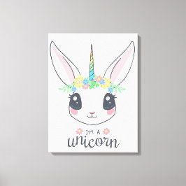 Ich bin ein Unicorn Bunny (Niedliche Kunst für Mäd Leinwanddruck