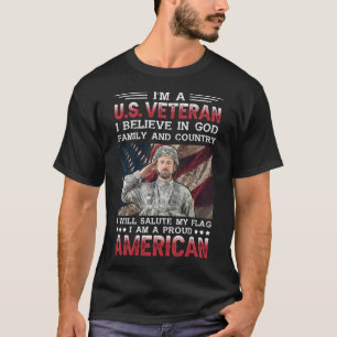 Ich bin ein US-Veteran Belivie in Gott Familie & L T-Shirt