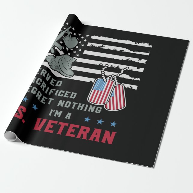 Ich bin ein US-Veteran, dem ich gedient habe, ich  Geschenkpapier (Ungerollt)