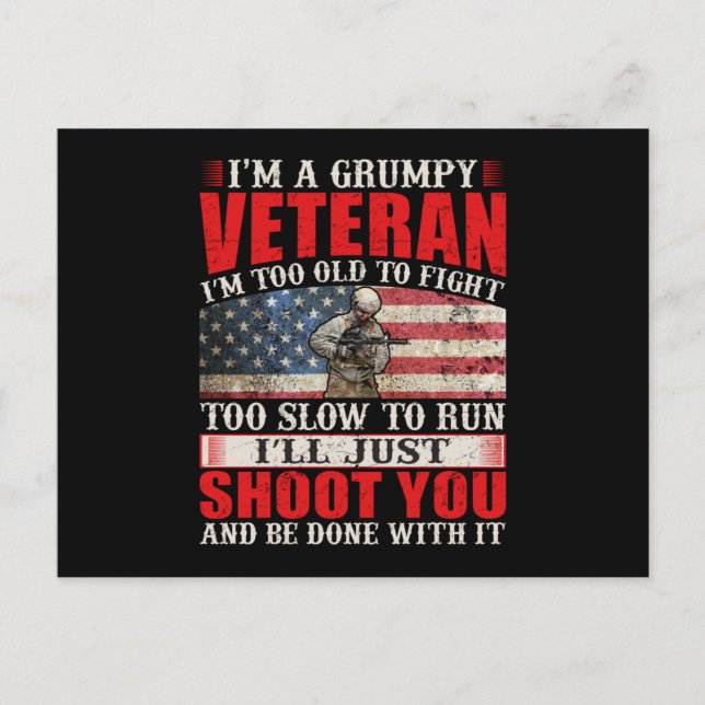 Ich bin ein US-Veteran, ich bedauere nichts Einladungspostkarte (Vorderseite)