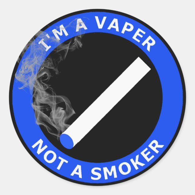ICH BIN EIN VAPER, KEIN RAUCHER RUNDER AUFKLEBER (Vorderseite)