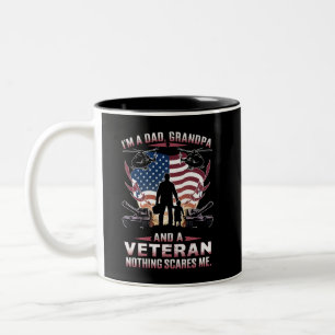 Ich bin ein Vater Großvater und Veteran Fathers Da Zweifarbige Tasse
