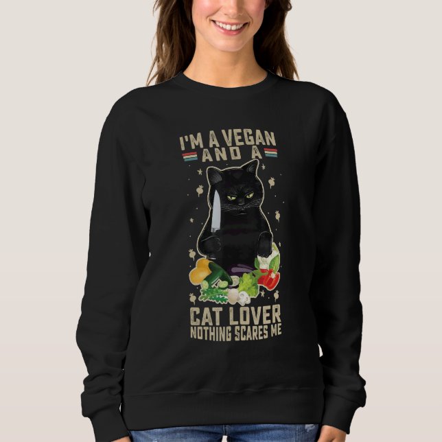 Ich bin ein Veganer Katze, der mich nichts anhat Sweatshirt (Vorderseite)