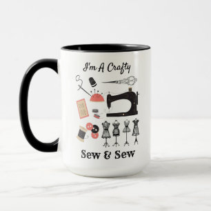 Ich bin ein verrücktes nähen & nähen lustiges V Tasse