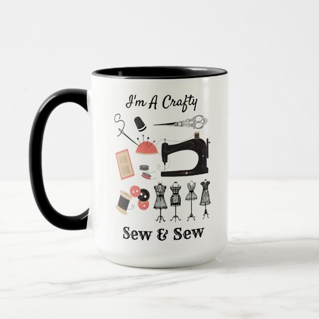 Ich bin ein verrücktes nähen & nähen lustiges Vint Tasse (Links)