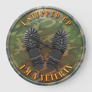 Ich bin ein Veteran Große Wanduhr