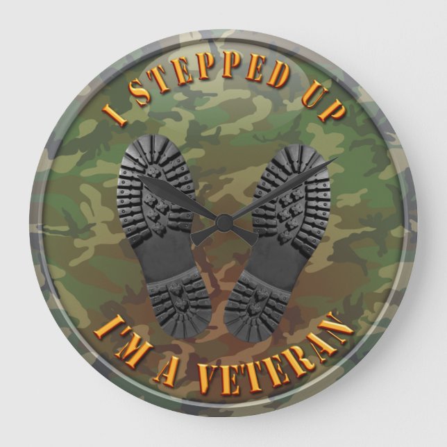 Ich bin ein Veteran Große Wanduhr (Vorderseite)